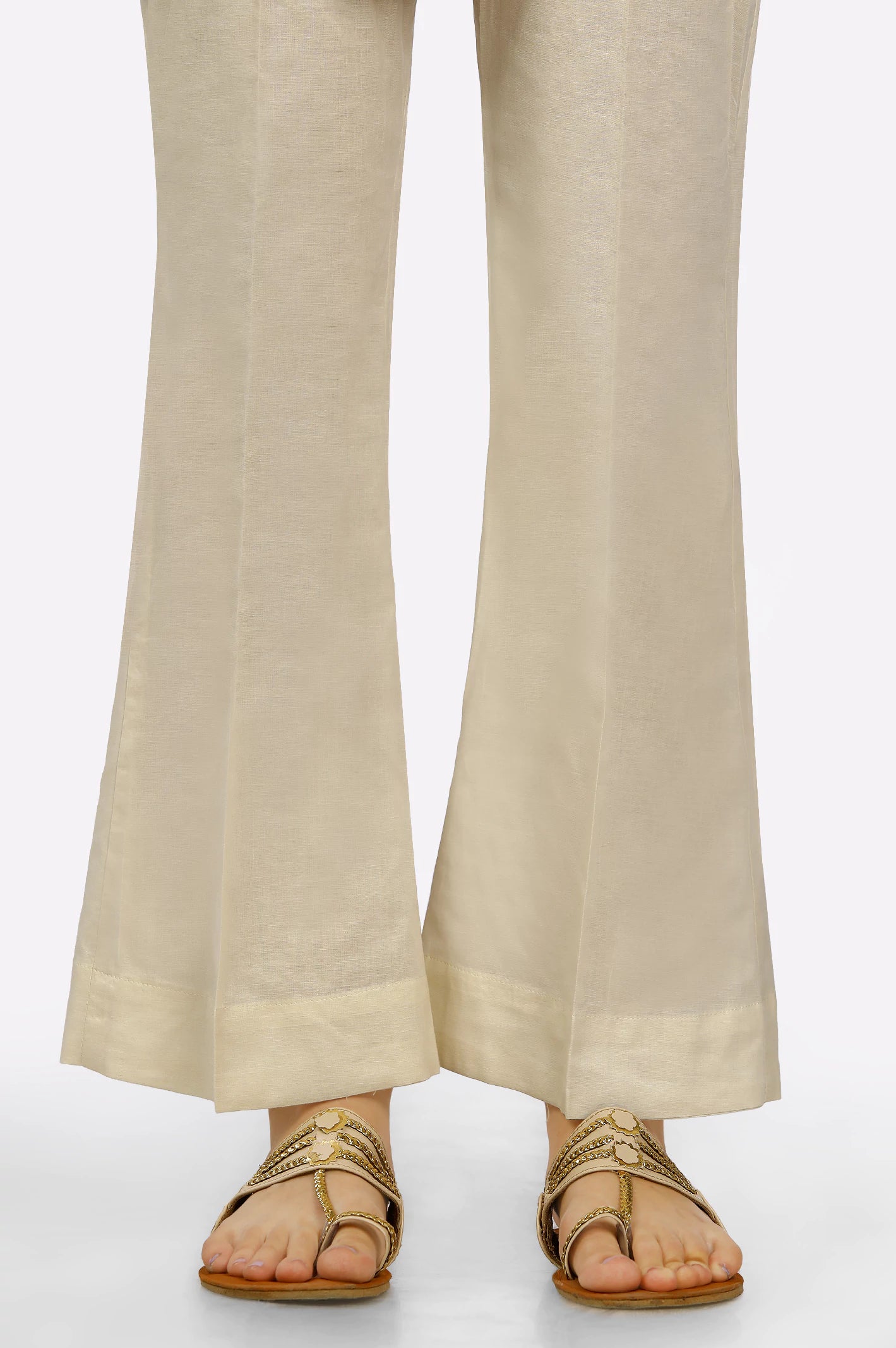 Dark Beige Cambric Trouser From Sohaye By Diners