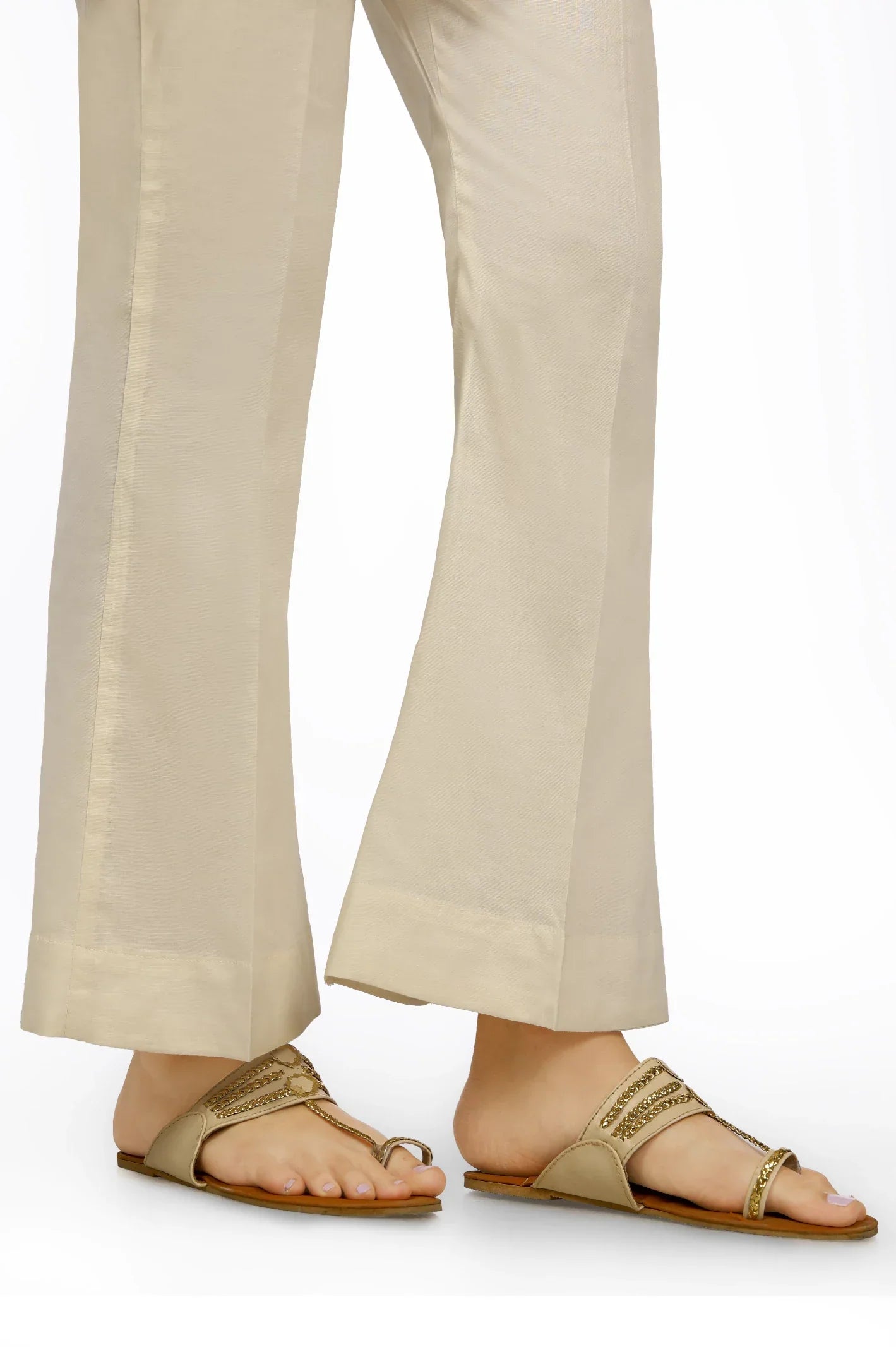 Dark Beige Cambric Trouser From Sohaye By Diners