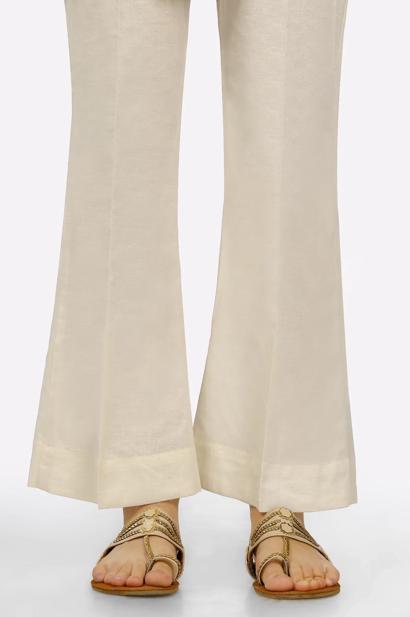 Cream Cambric Trouser From Sohaye By Diners