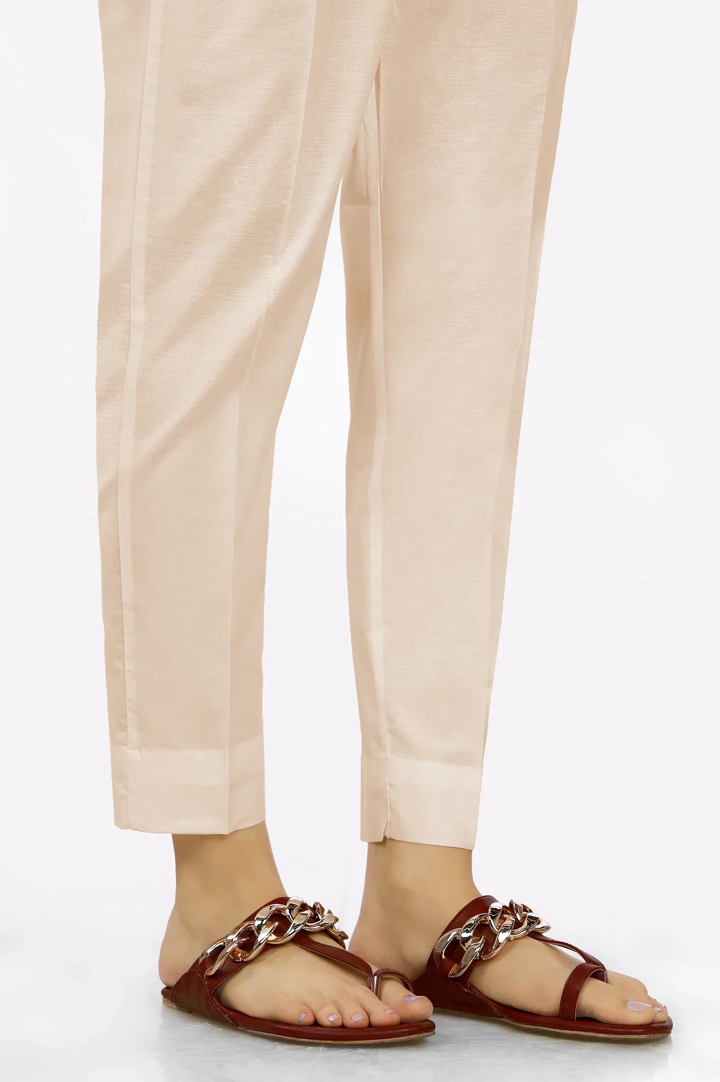 Light Pink Cambric Trouser From Sohaye By Diners