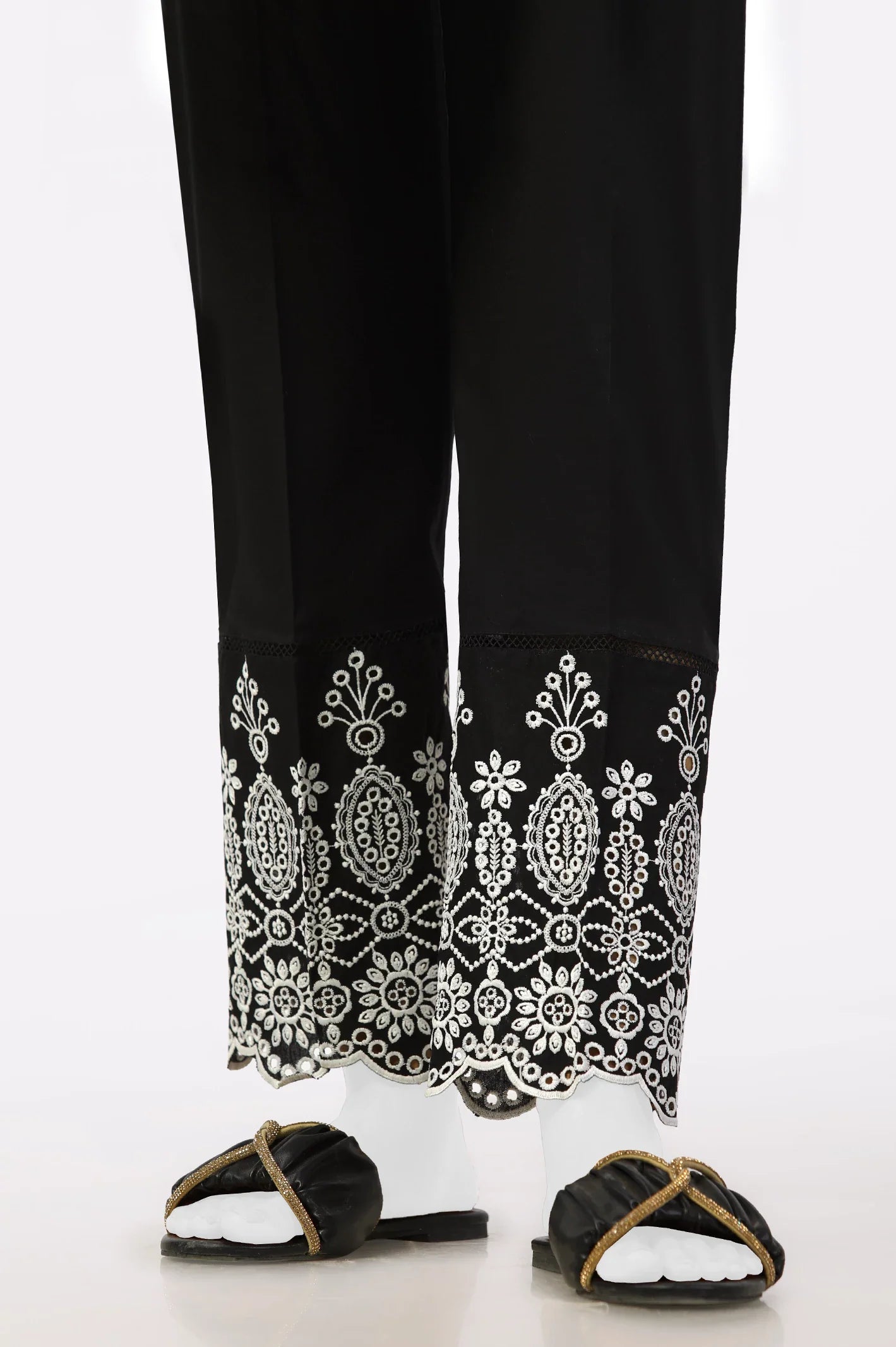 Black Embroidered Trouser From Sohaye By Diners