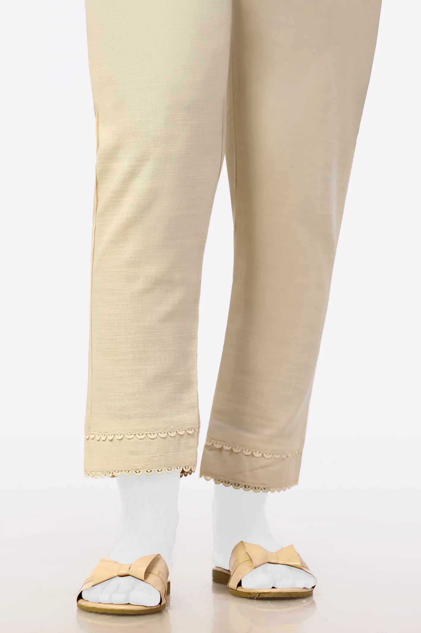 Cream Lace Trouser From Sohaye By Diners