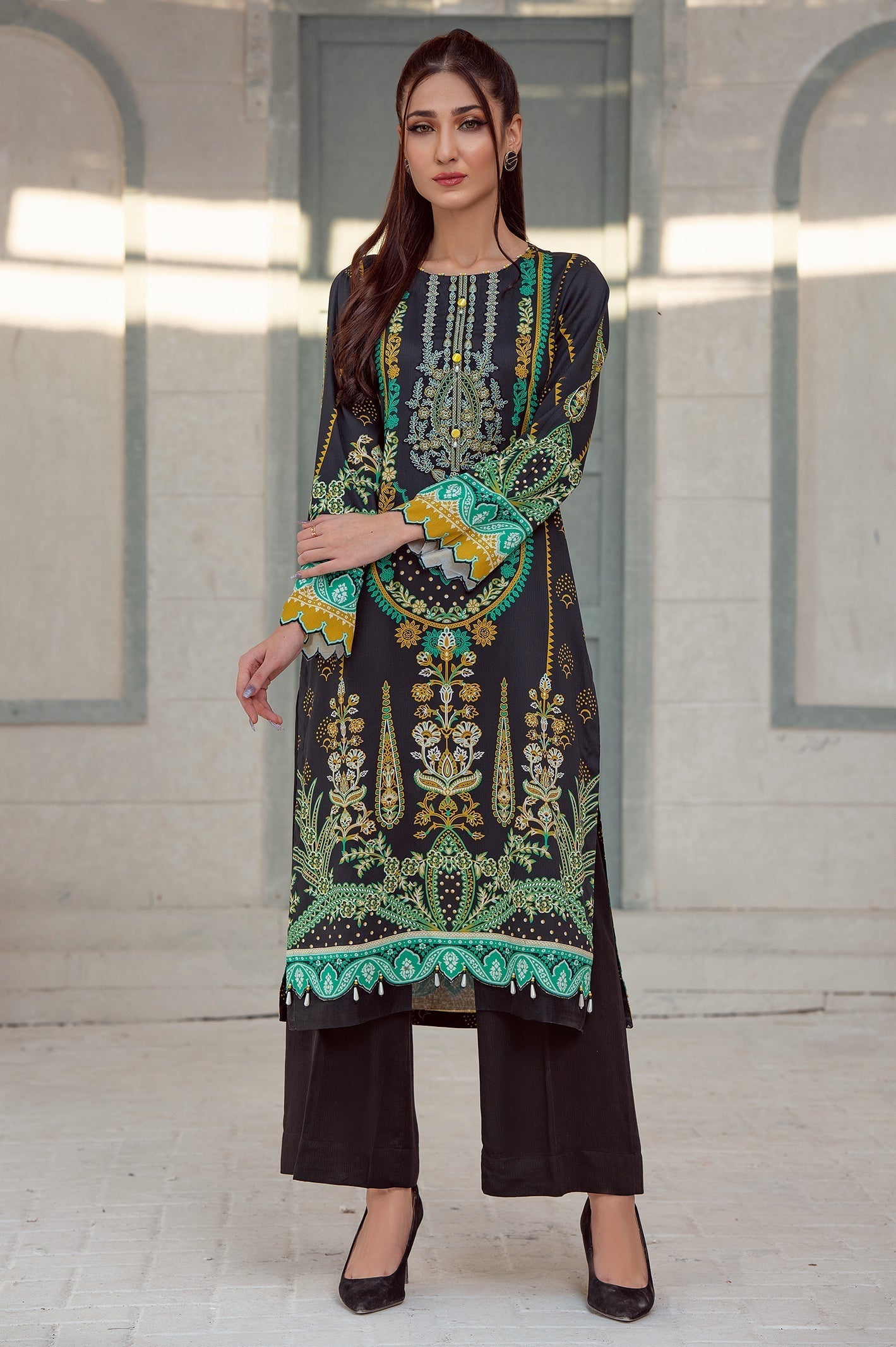 1PC Unstitched Marina Embroidered Printed Shirt