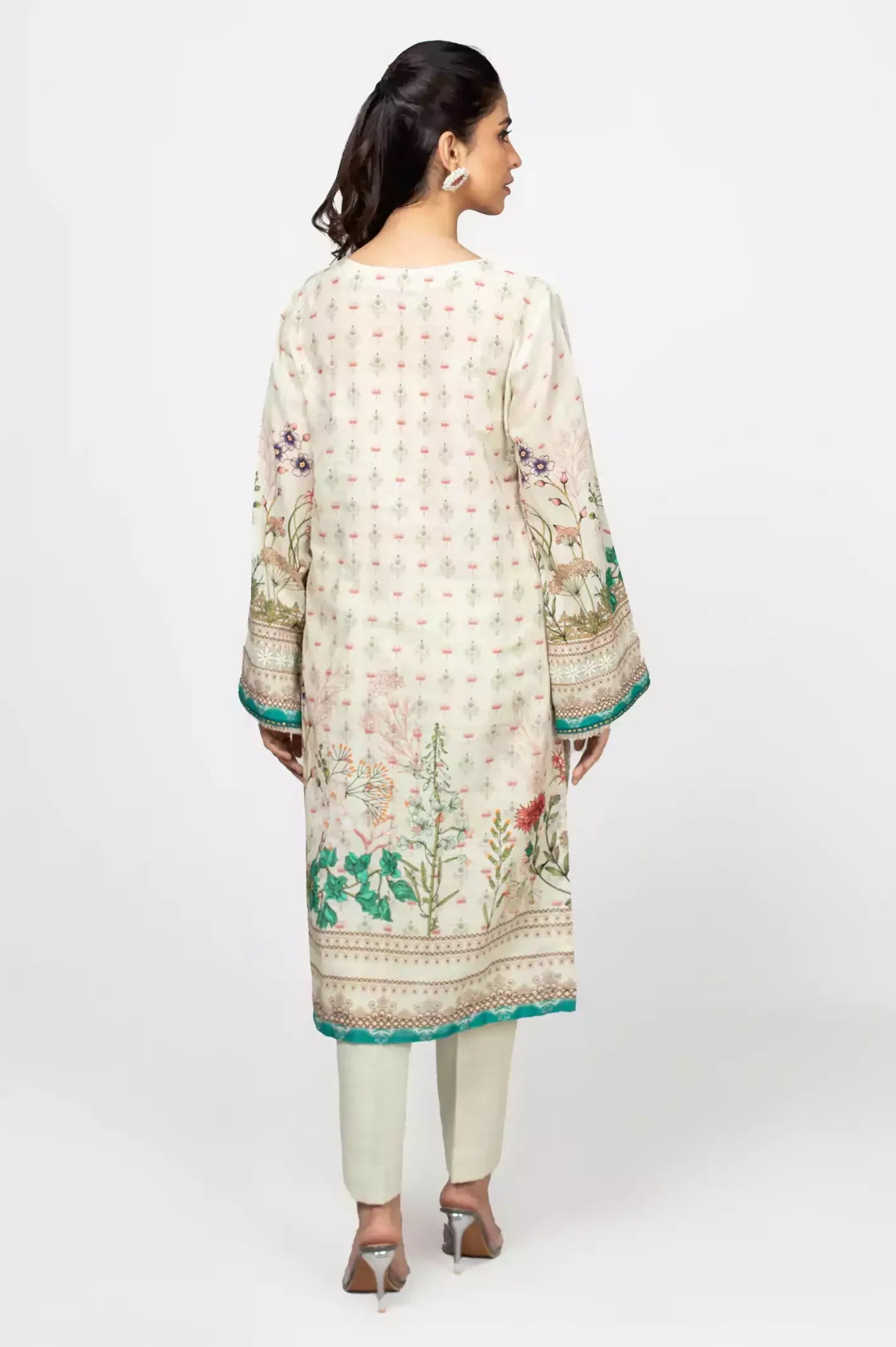 Off White Khaddar 1PC Unstitched Kurti From Sohaye By Diners
