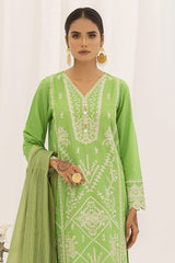 Green Cambric 3PC Unstitched Embroidered Suit