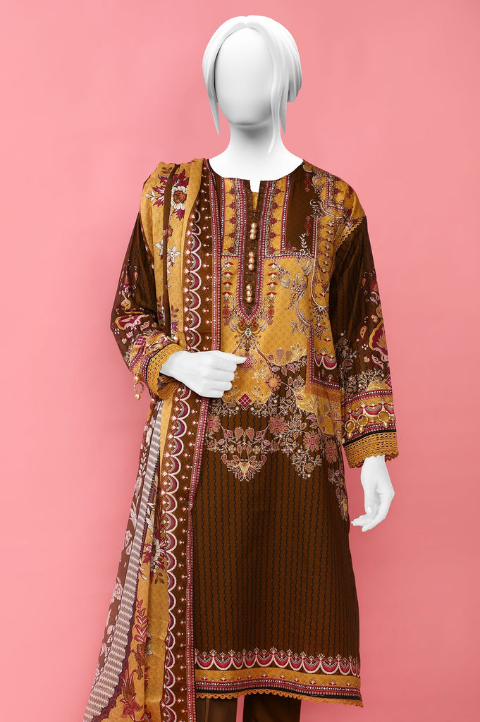 3PC Unstitched Lawn Printed Suit - Diners