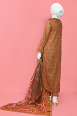 3PC Unstitched Lawn Printed Suit - Diners