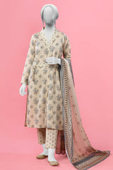 3PC Unstitched Lawn Printed Suit - Diners