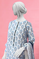 3PC Unstitched Lawn Printed Suit - Diners
