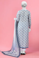 3PC Unstitched Lawn Printed Suit - Diners