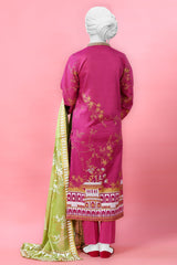 3PC Unstitched Gold Paste Printed Suit - Diners