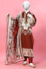 3PC Brown Unstitched Printed Lawn Suit