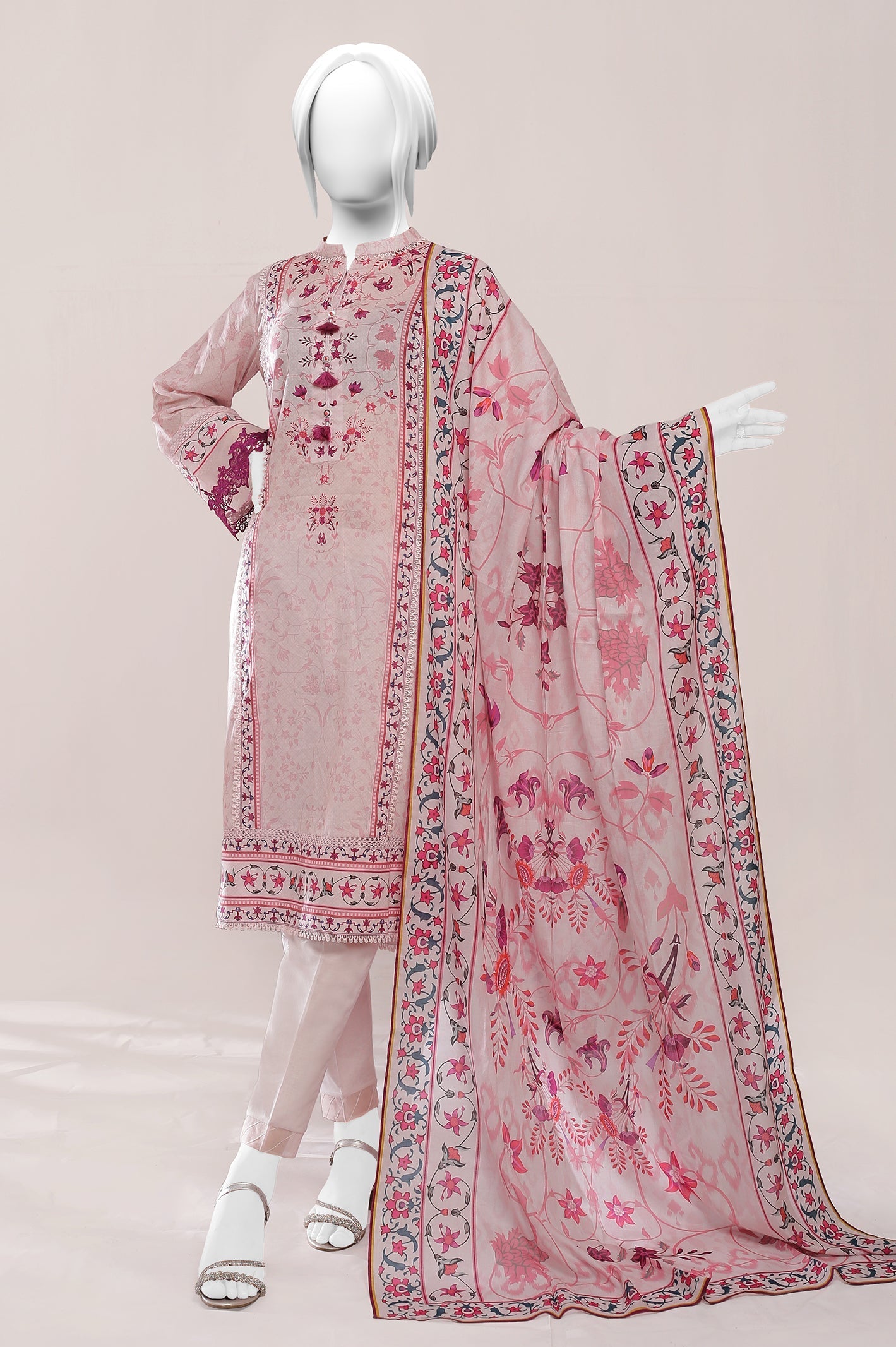 3PC Unstitched Lawn Printed Suit - Diners