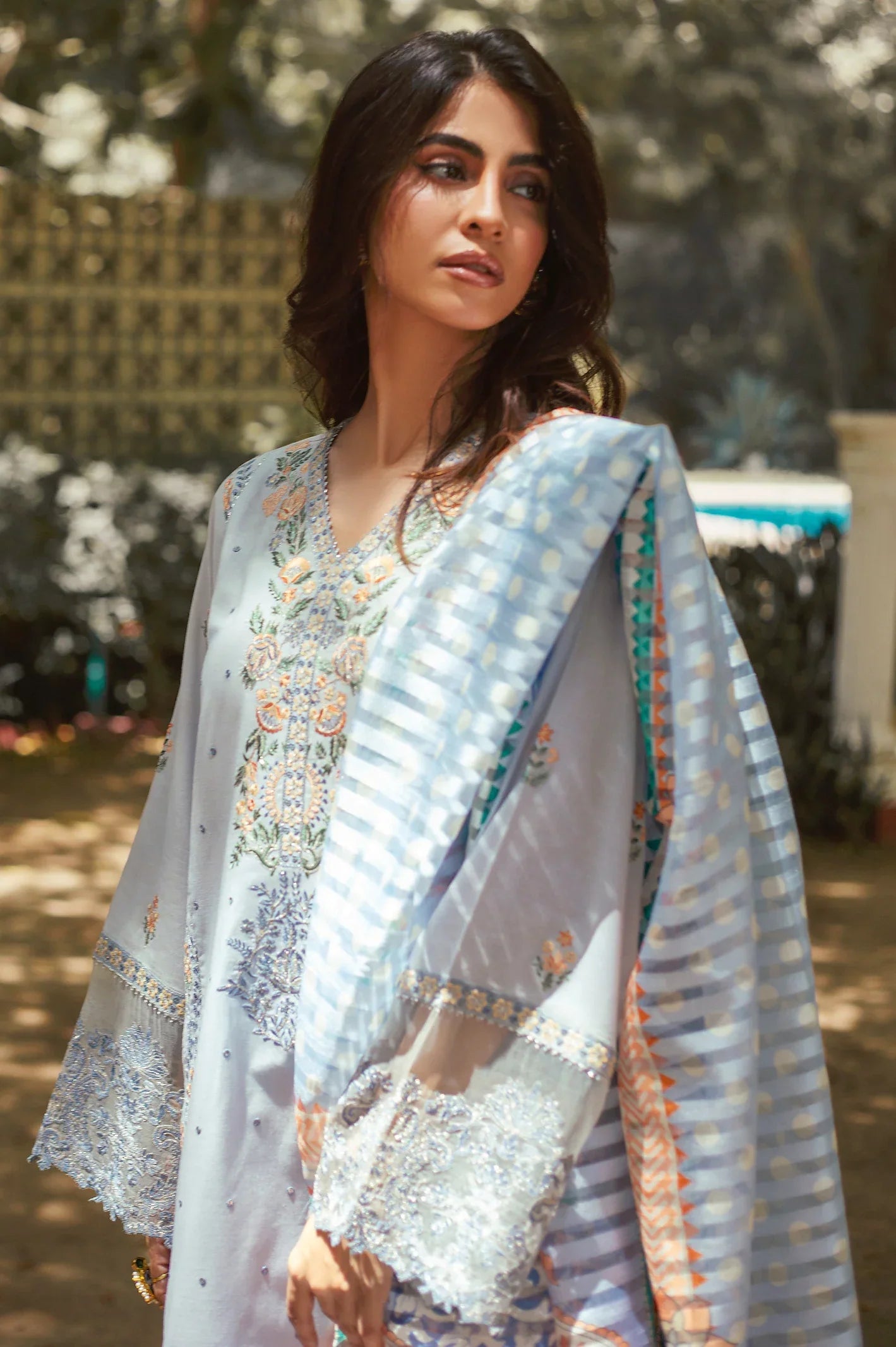 Cambric 3PC Embroidered Unstitched Suit