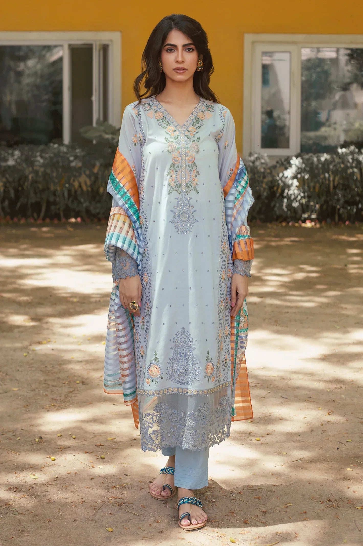 Cambric 3PC Unstitched Embroidered Suit