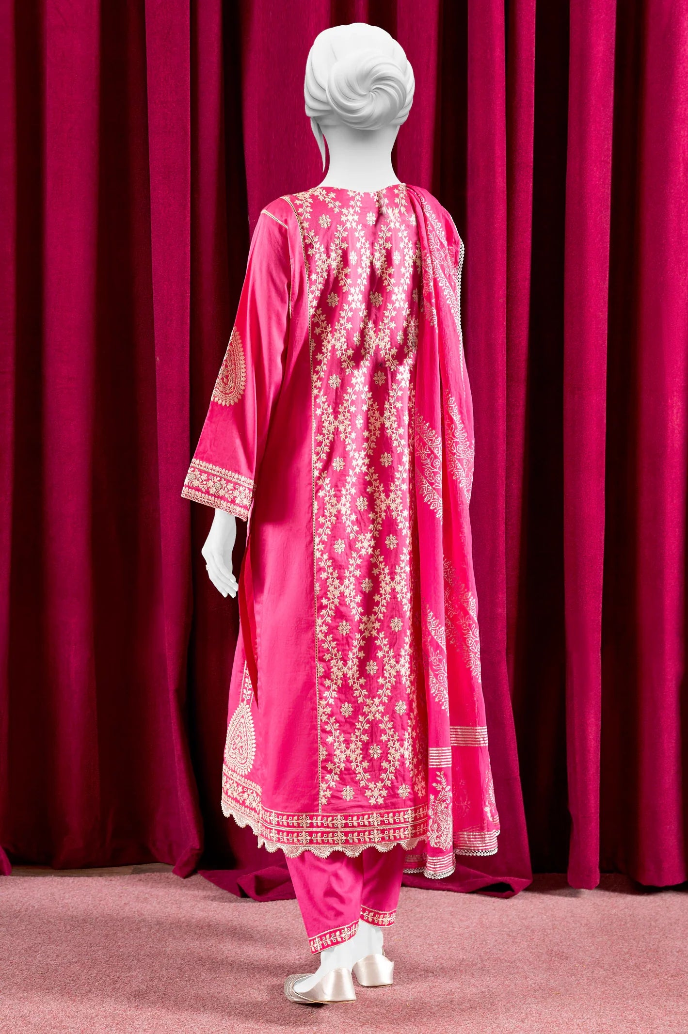 Pink Embroidered 3PC Unstitched From Sohaye By Diner