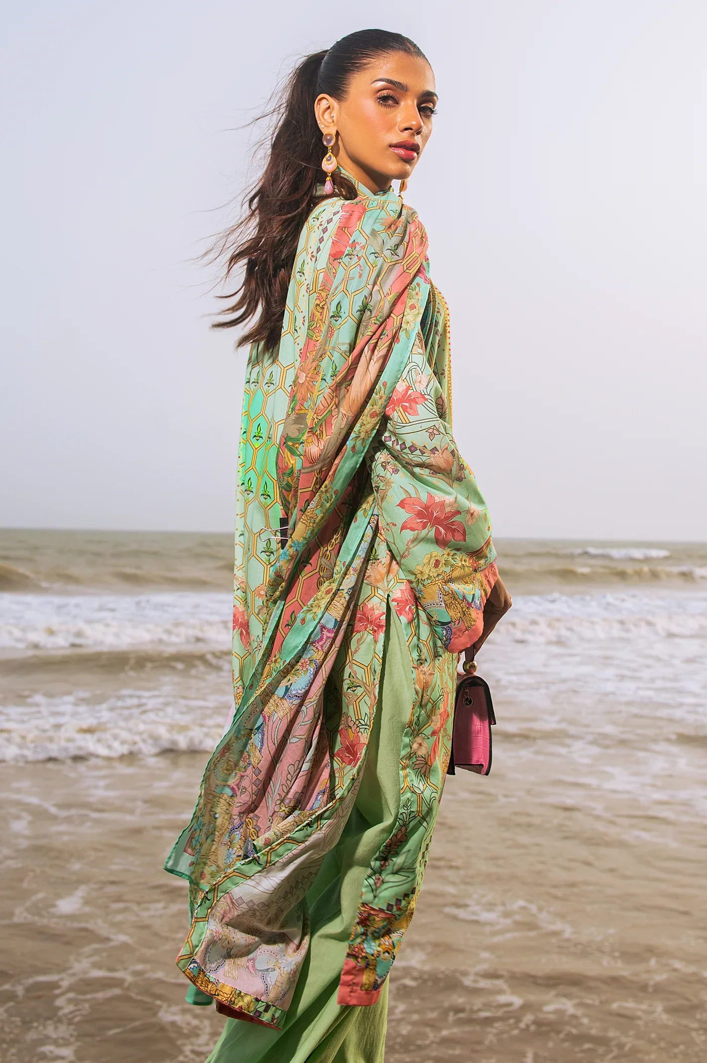 3PC Cambric Printed Unstitched Suit - Sohaye