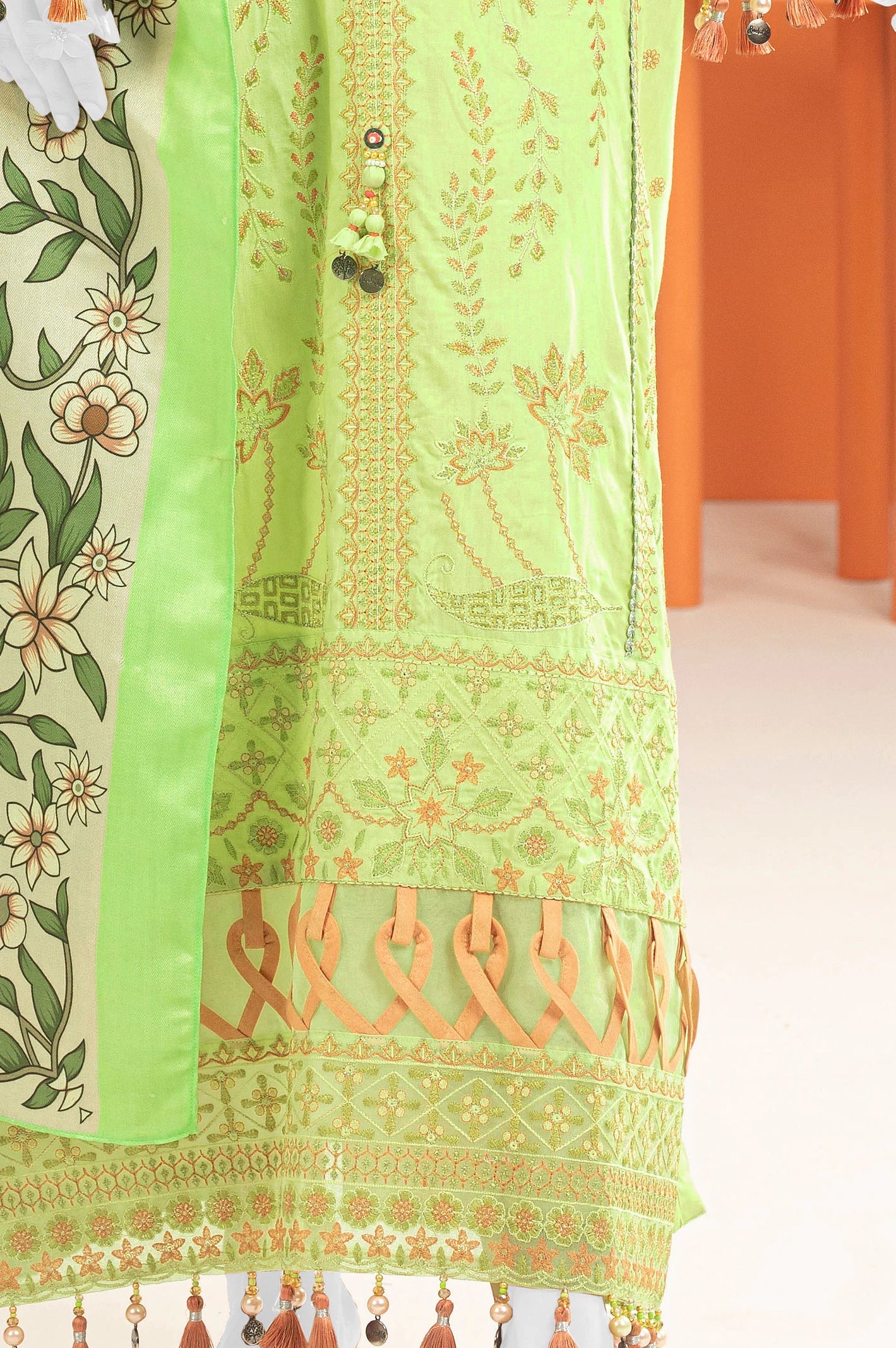 Light Green Embroidered 3PC Unstitched From Sohaye By Diner