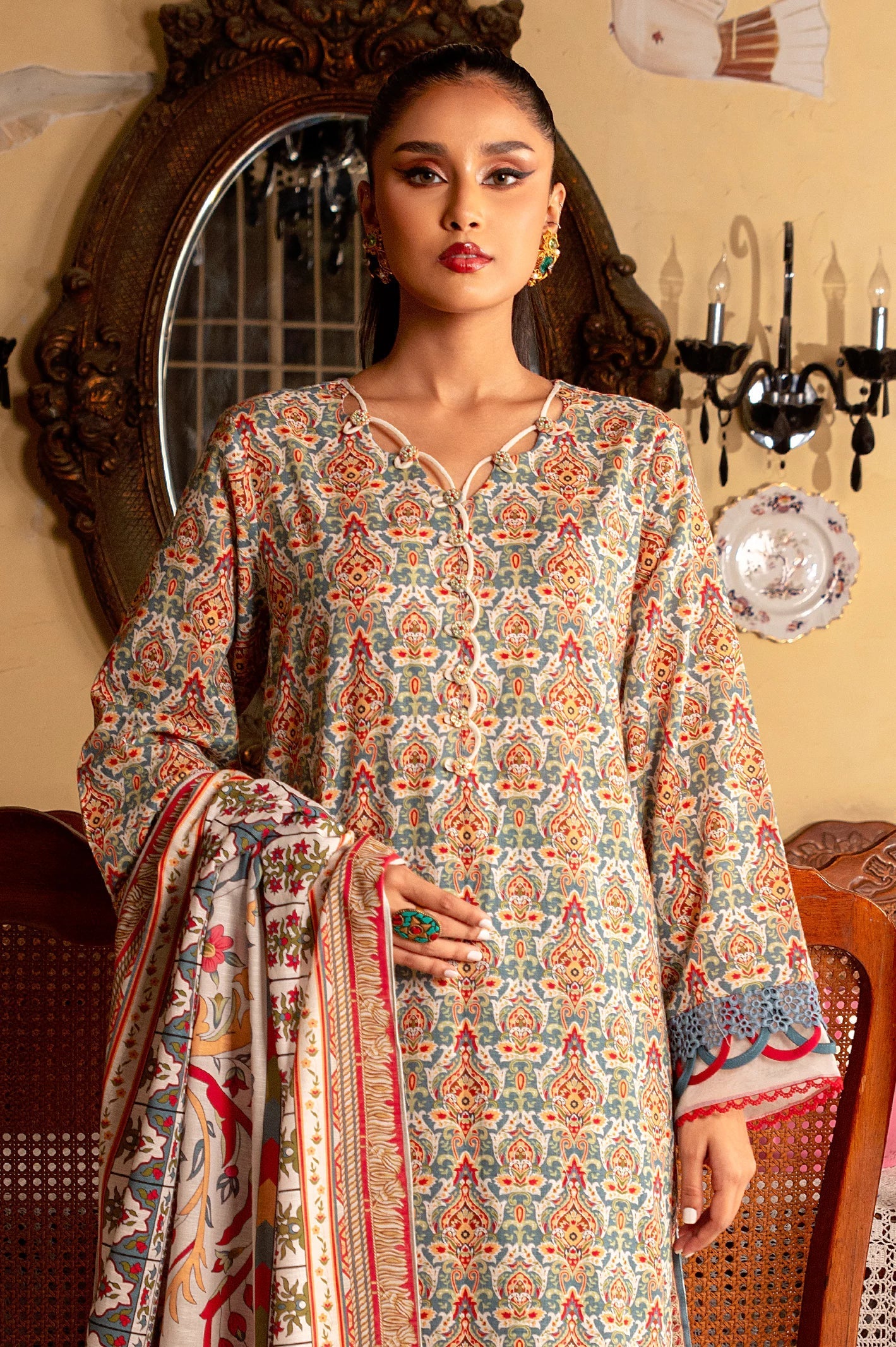 Khaddar Digital Printed 3PC Unstitched Suit From Sohaye By Diners