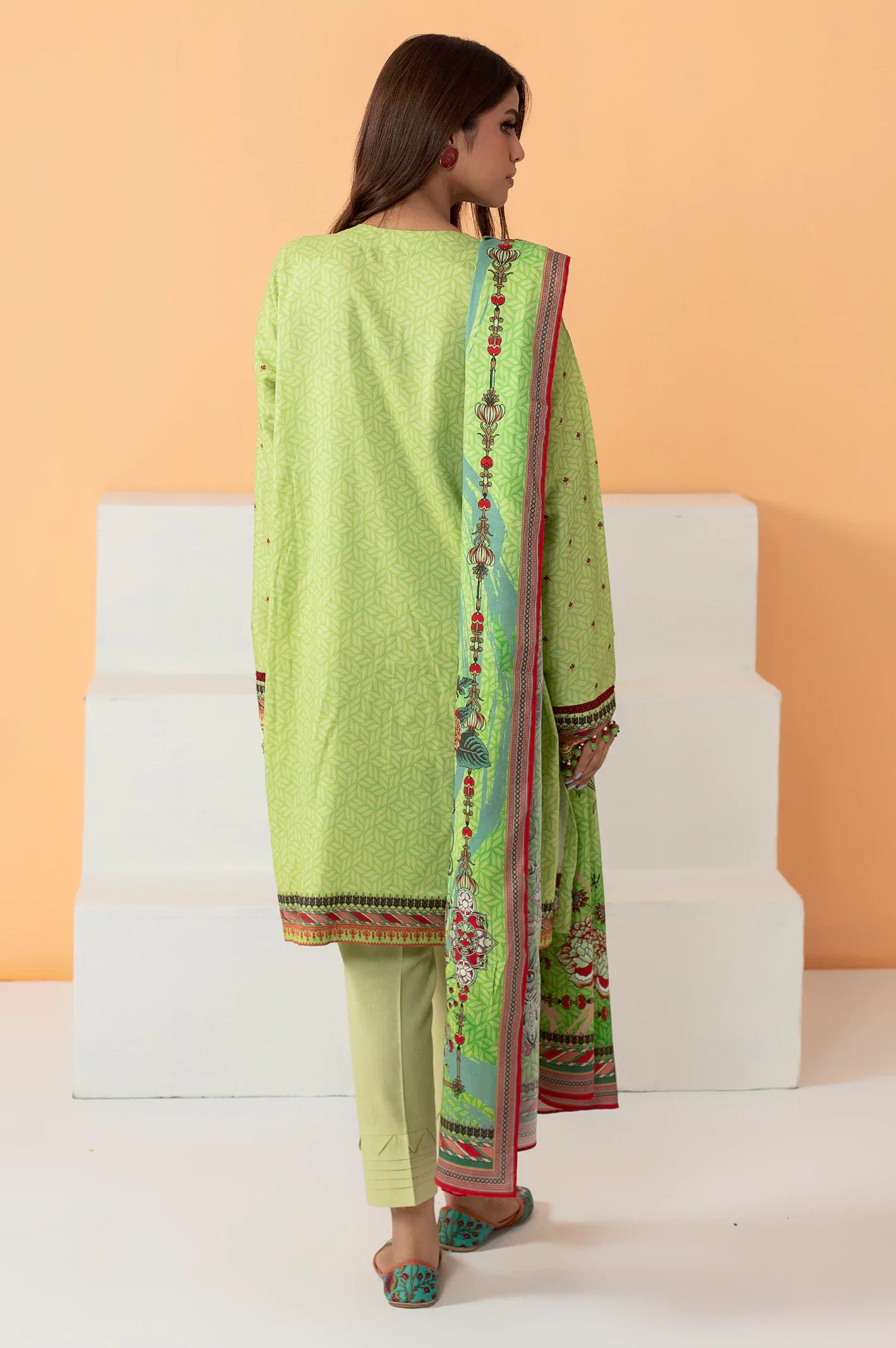 Green Viscose Printed 3PC Unstitched From Sohaye By Diners