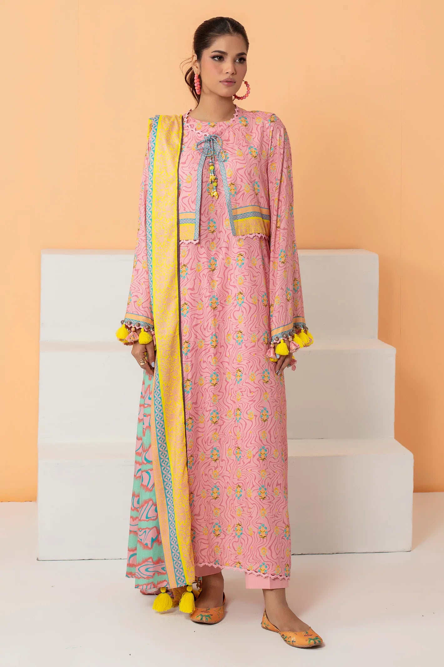 Light Pink Viscose Printed 3PC Unstitched From Sohaye By Diners