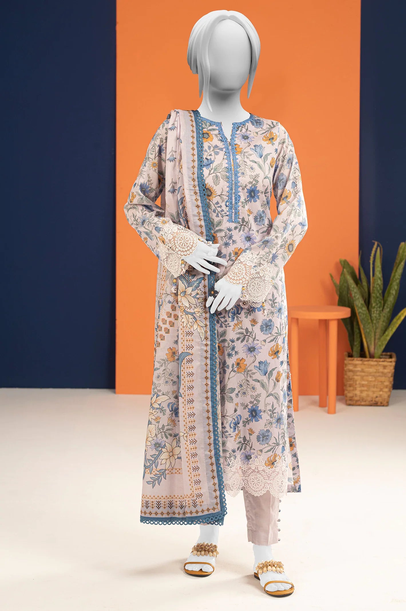 Lilac Printed 3PC Unstitched - Ilaf Summer Collection From Sohaye By Diners