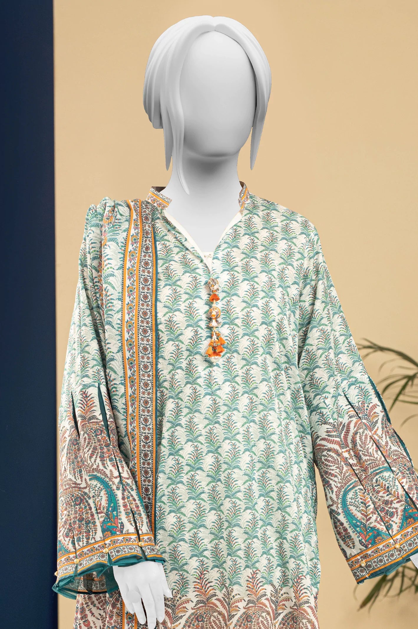 Lawn Green Printed 3PC Unstitched From Sohaye By Diners