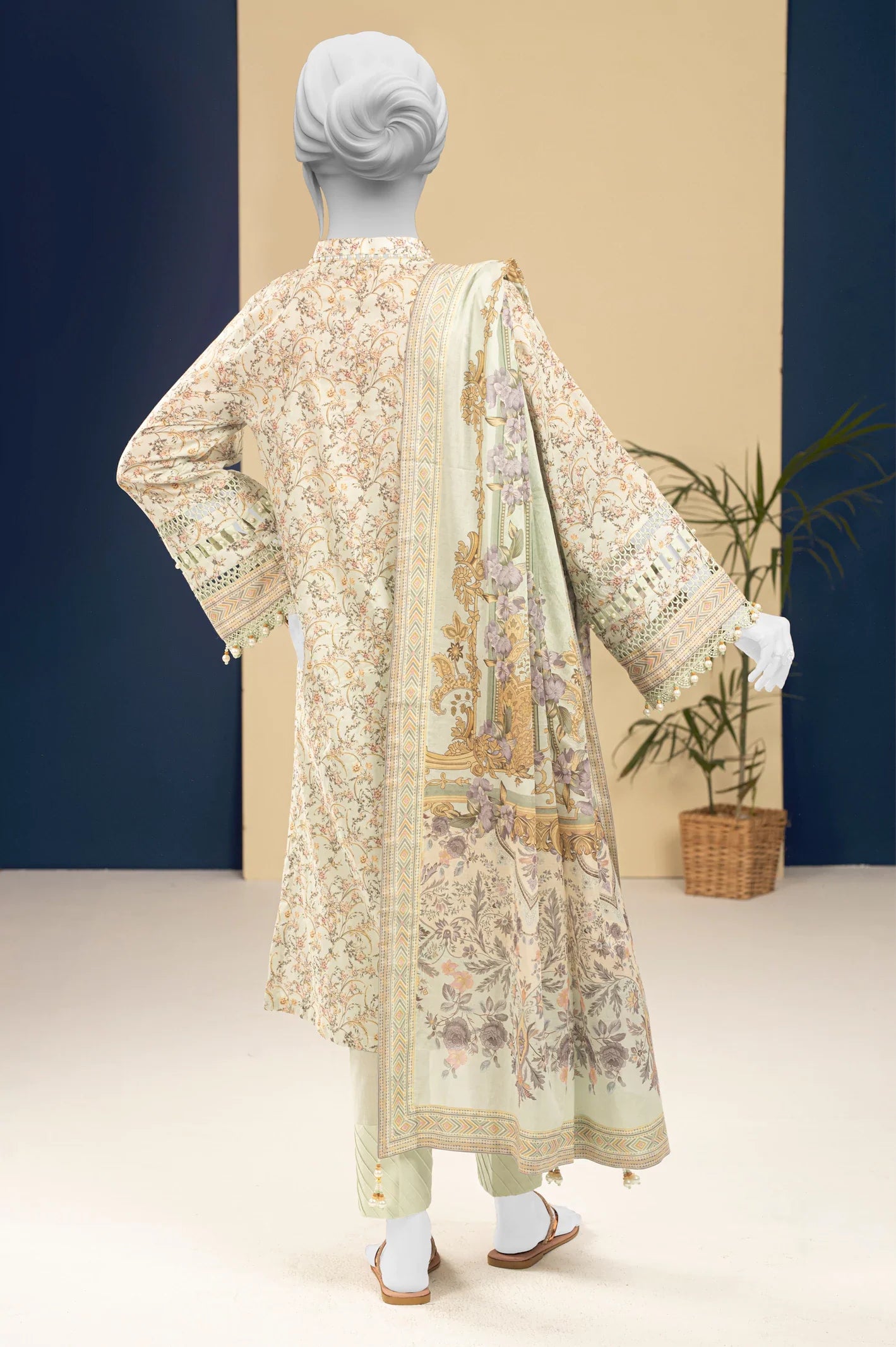 Lawn Parrot Green Printed 3PC Unstitched From Sohaye By Diners