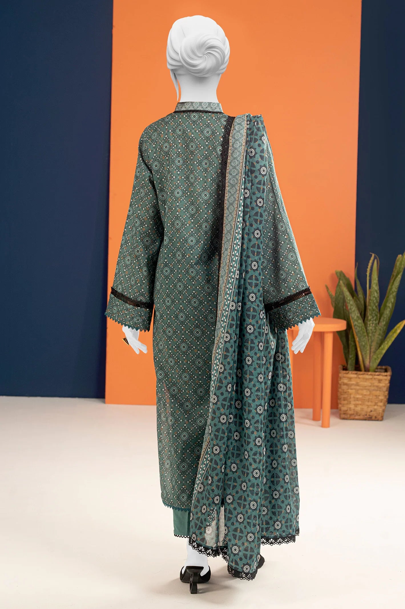 Teal Printed 3PC Unstitched - Ilaf Summer Collection From Sohaye By Diners