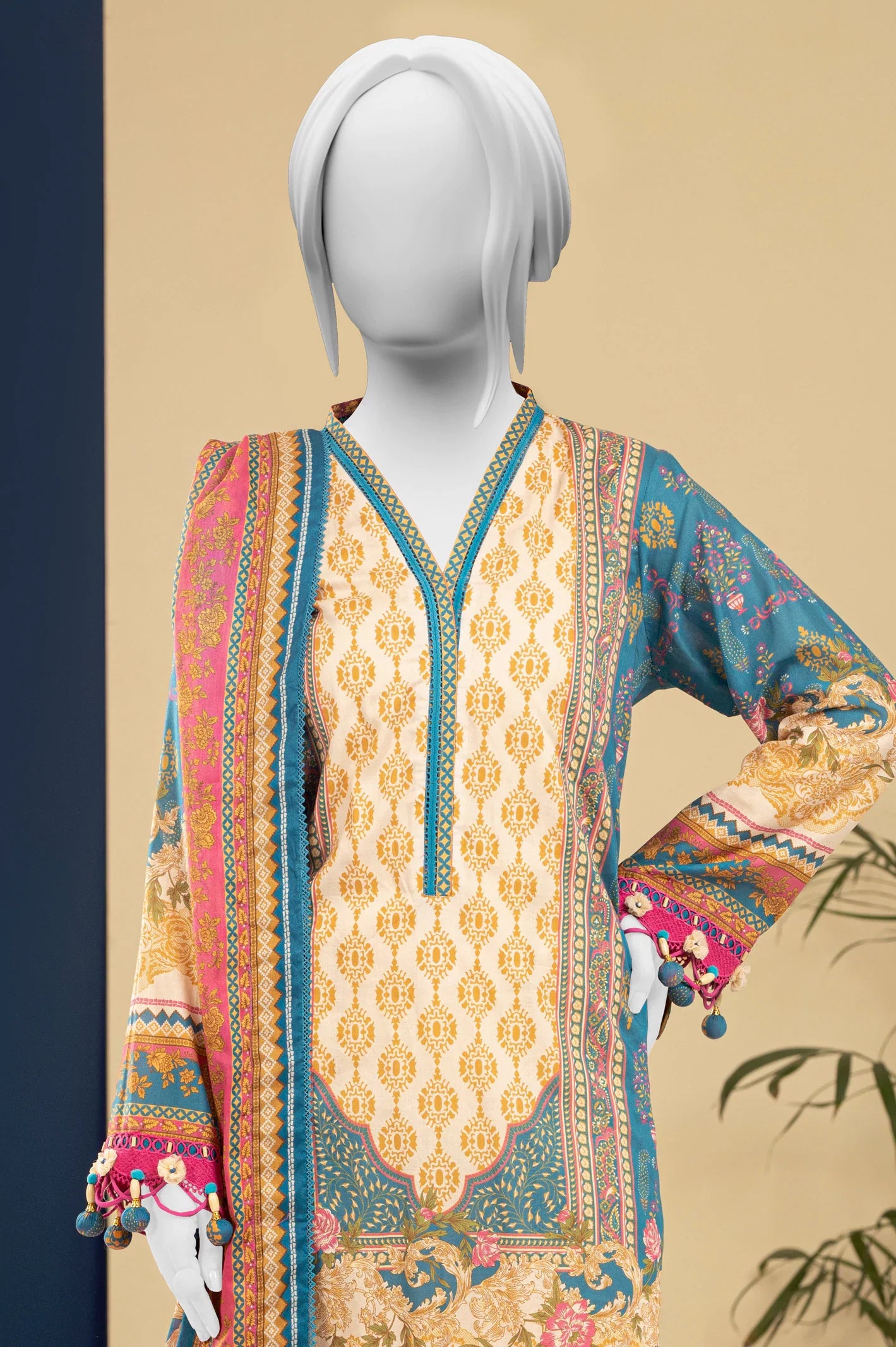 Lawn Blue Printed 3PC Unstitched From Sohaye By Diners