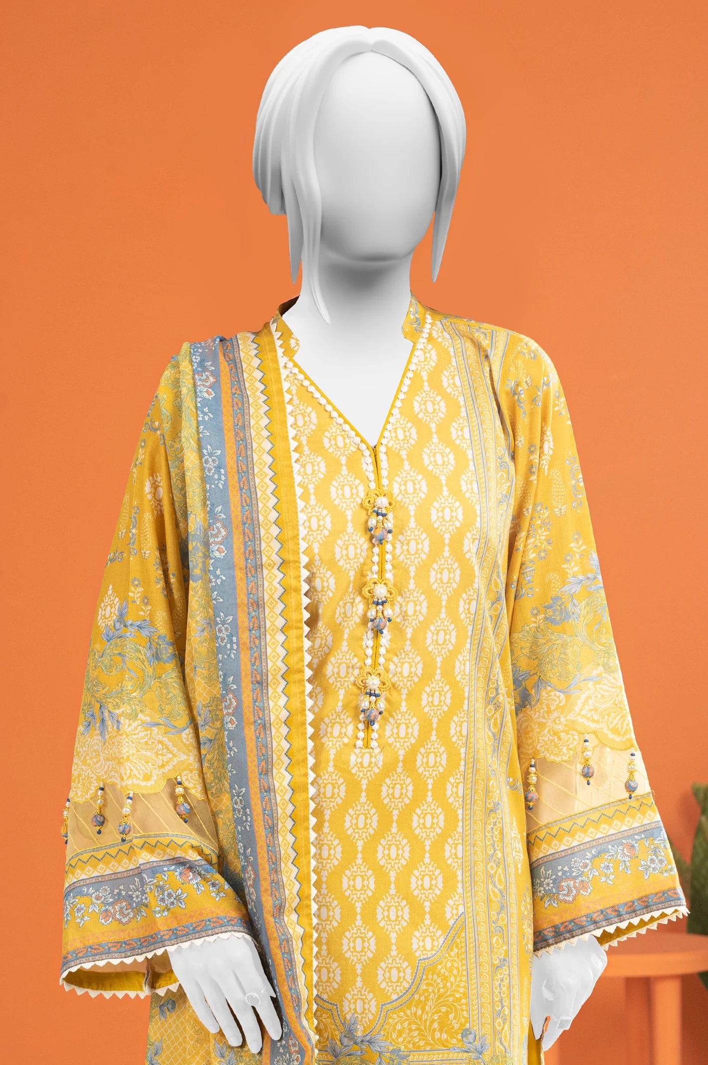 Lawn Yellow Printed 3PC Unstitched From Sohaye By Diners
