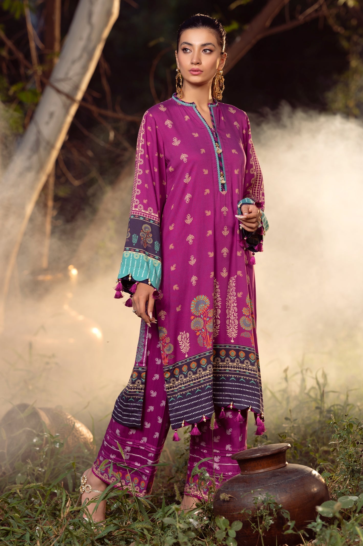 2PC Unstitched Viscose Printed Suit From Sohaye By Diners